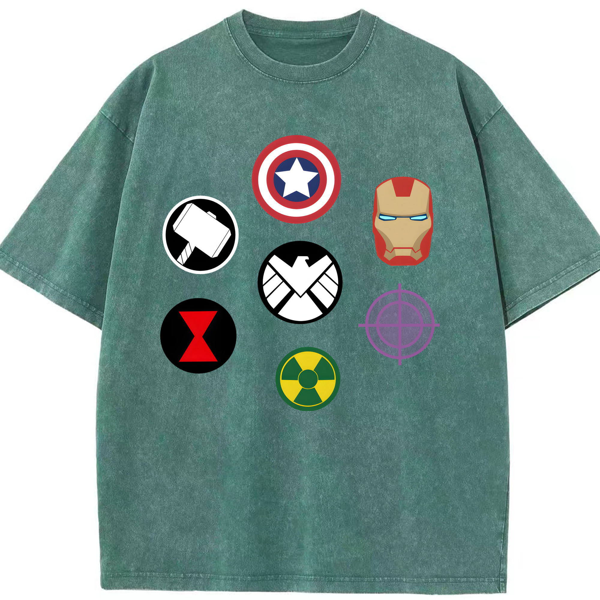 （画像用） アベンジャーズ The Avengers 綿100% ヴィンテージ風 半袖Tシャツ（フロントプリント）